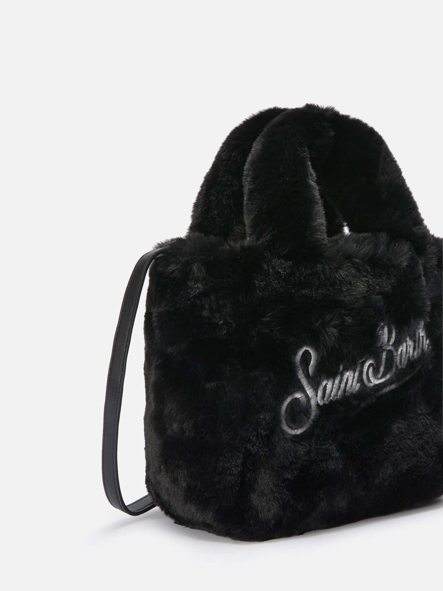 Vanity Mini Soft Handbag in black faux fur