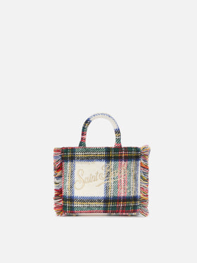 Vanity Mini-Handtasche aus Wollmischung in Tartan-Optik