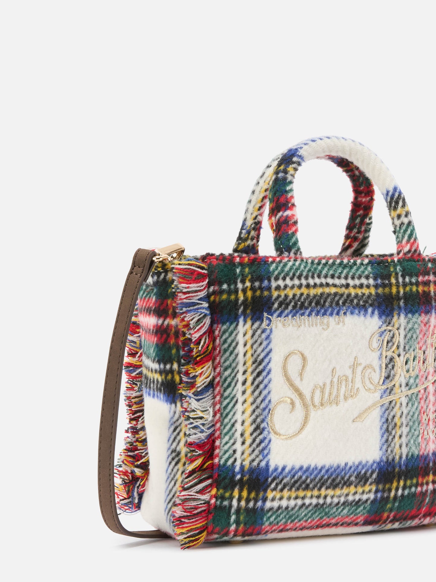 Vanity Mini-Handtasche aus Wollmischung in Tartan-Optik