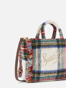 Vanity Mini-Handtasche aus Wollmischung in Tartan-Optik