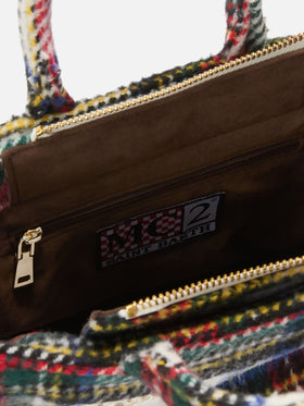 Vanity Mini-Handtasche aus Wollmischung in Tartan-Optik