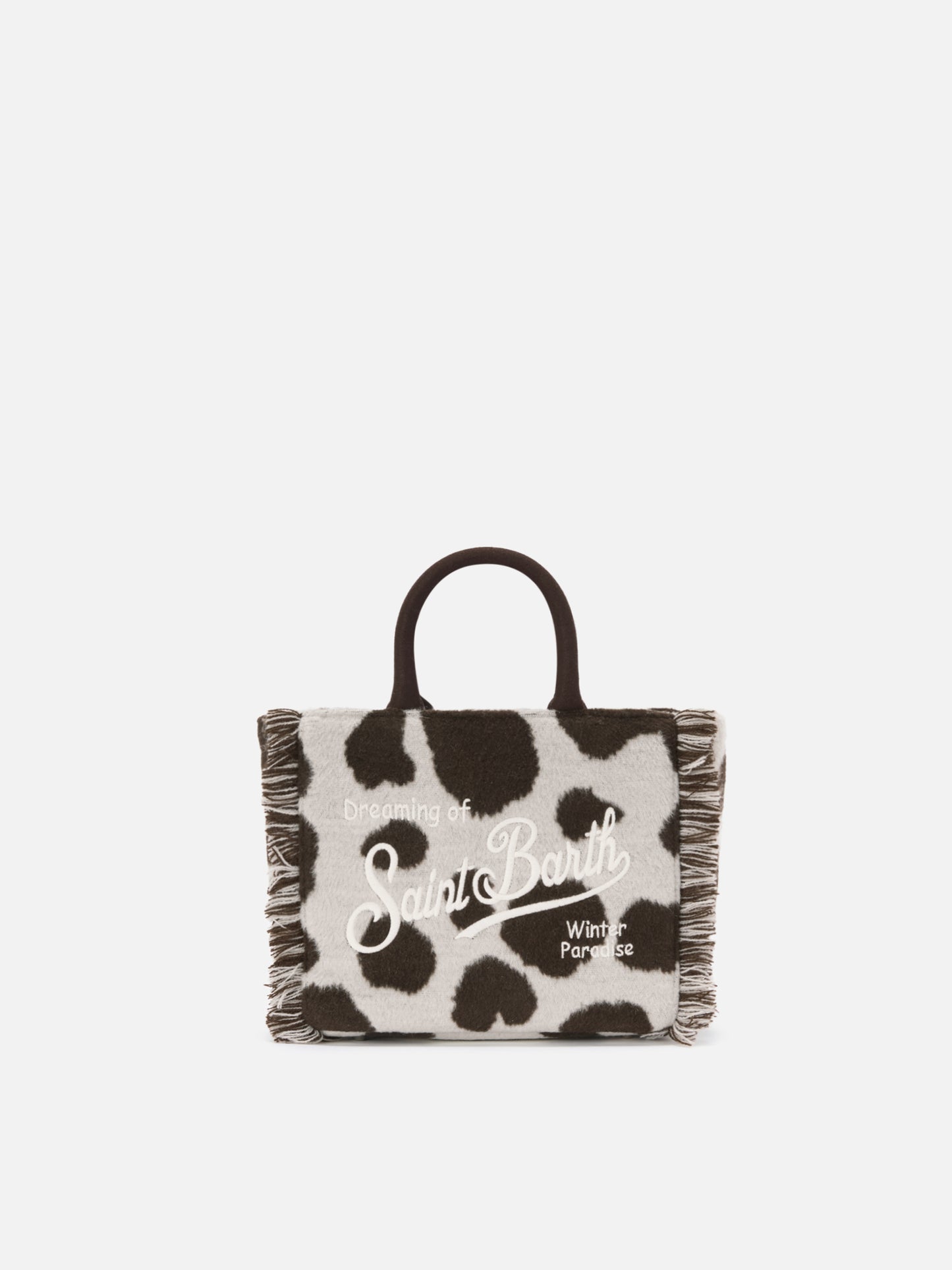 Vanity Mini Felt Handbag in cow-print wool blend