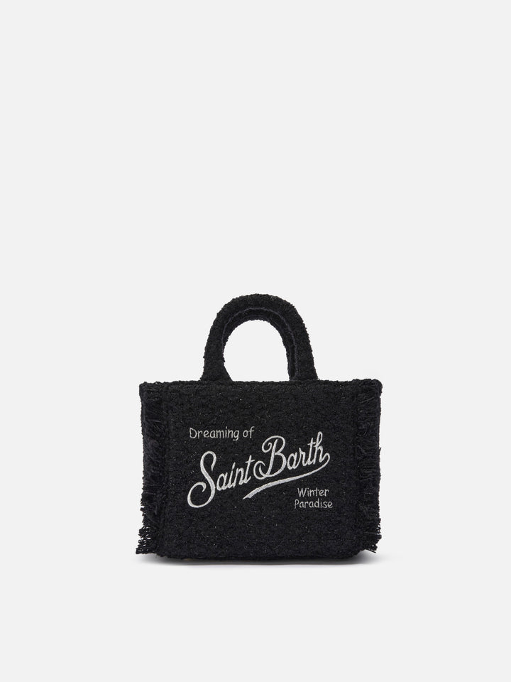 Borsa a mano Vanity Mini Tweed nera