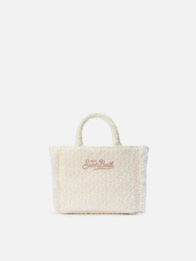 Vanity Mini Tweed Handbag in white