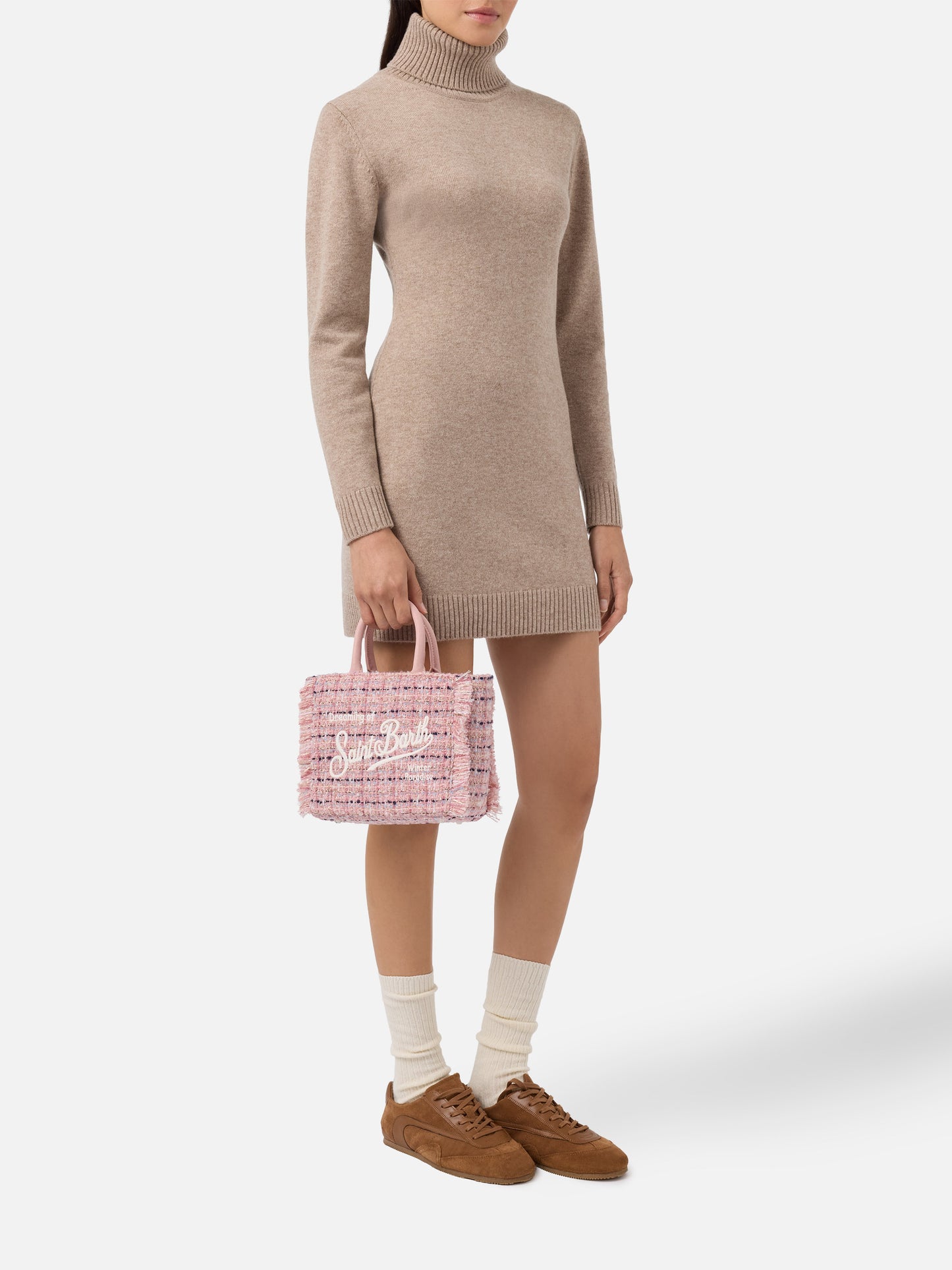 Borsa a mano Vanity Mini Tweed rosa