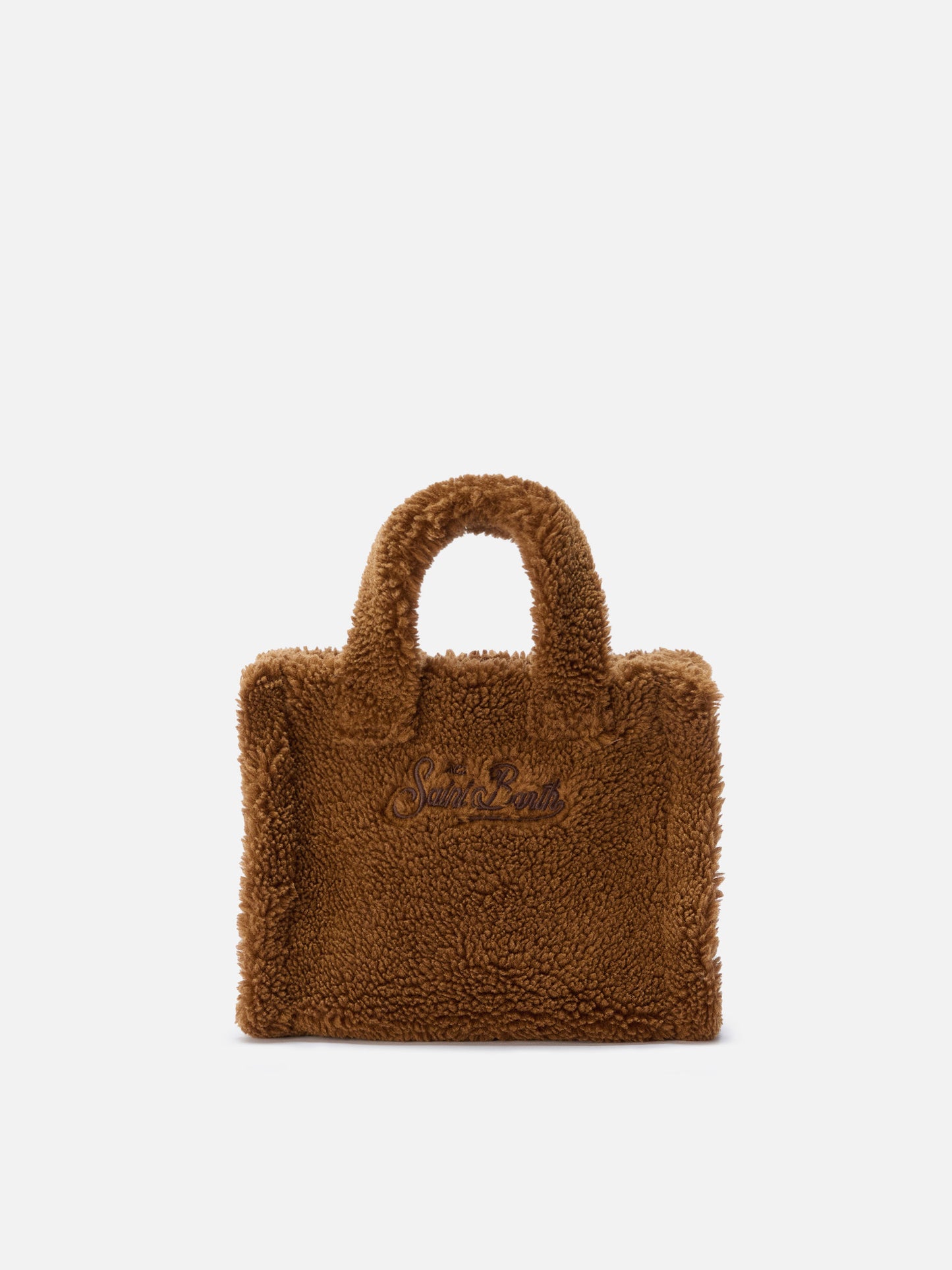 Vanity Mini Teddy Handtasche aus braunem Sherpa-Fleece