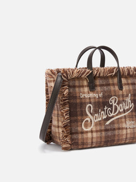 Mini-Vanity-Bag aus Wollmischung mit Tartanmuster 