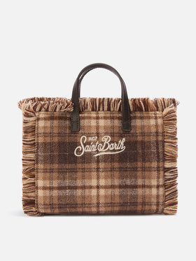 Mini-Vanity-Bag aus Wollmischung mit Tartanmuster 