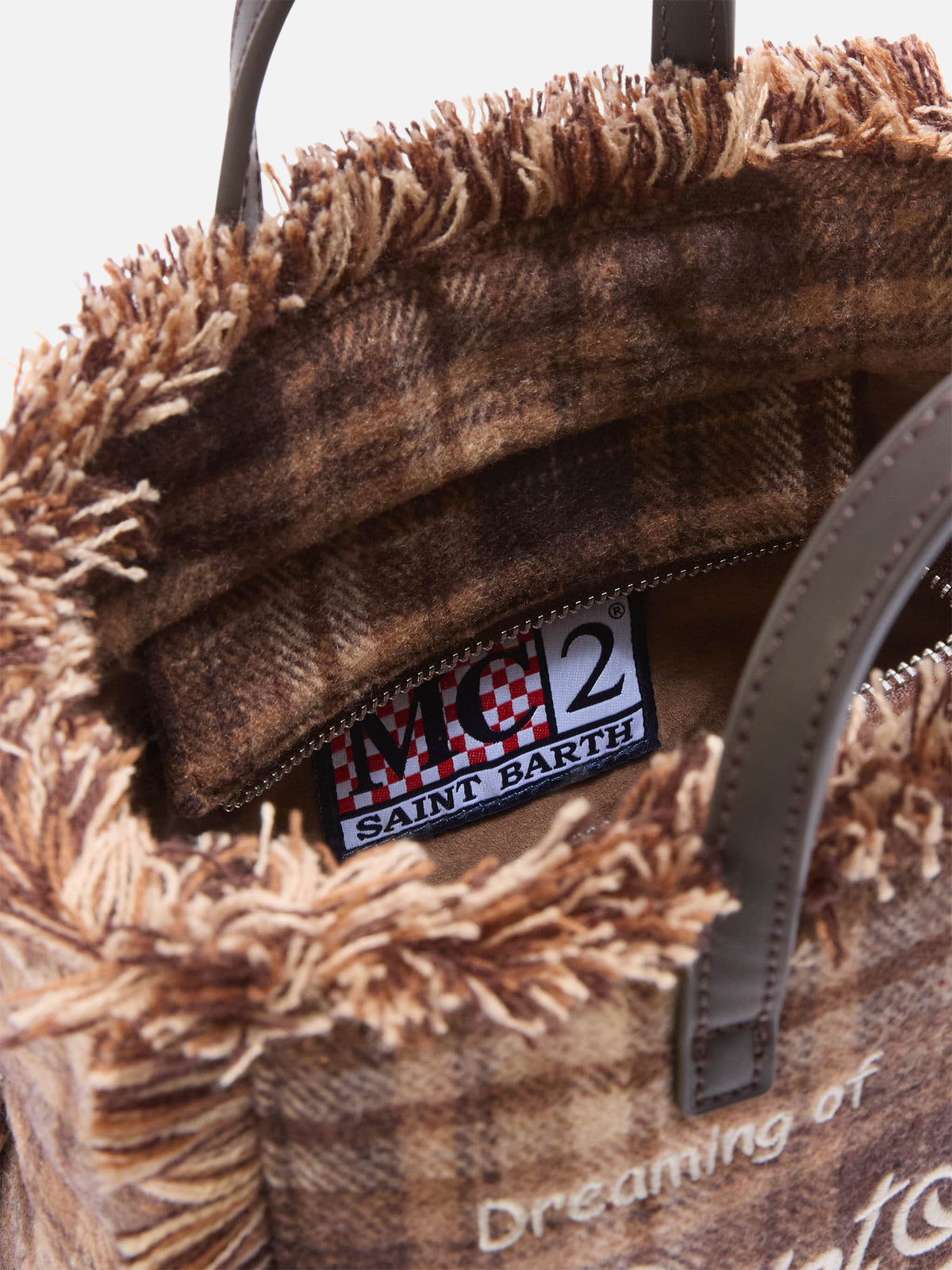Mini-Vanity-Bag aus Wollmischung mit Tartanmuster 
