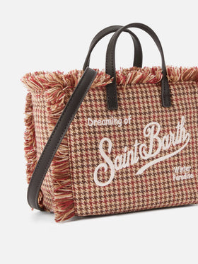 Borsa Mini Vanity in misto lana con motivo pied de poule