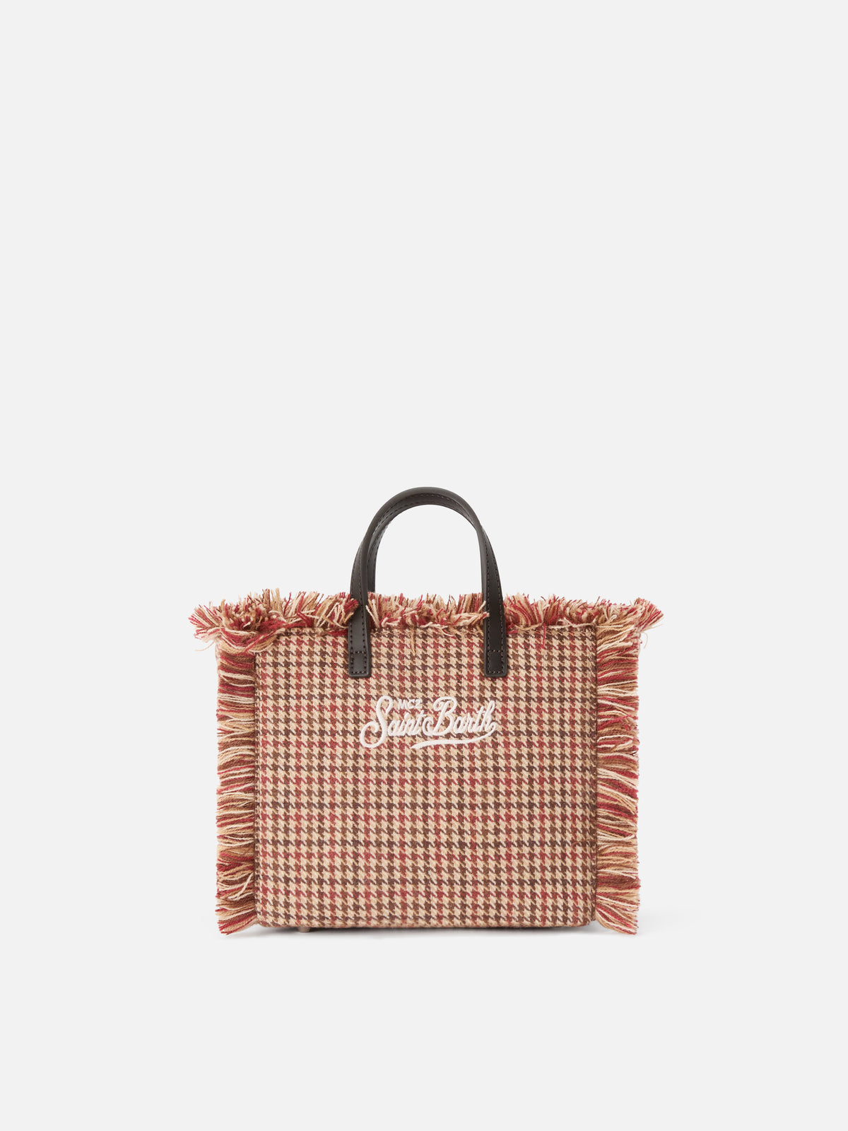 Borsa Mini Vanity in misto lana con motivo pied de poule