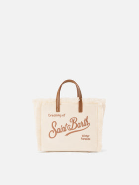 Off white Mini Vanity corduroy bag with logo embroidery