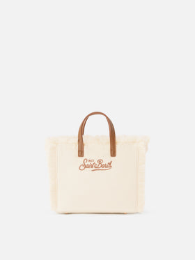 Off white Mini Vanity corduroy bag with logo embroidery