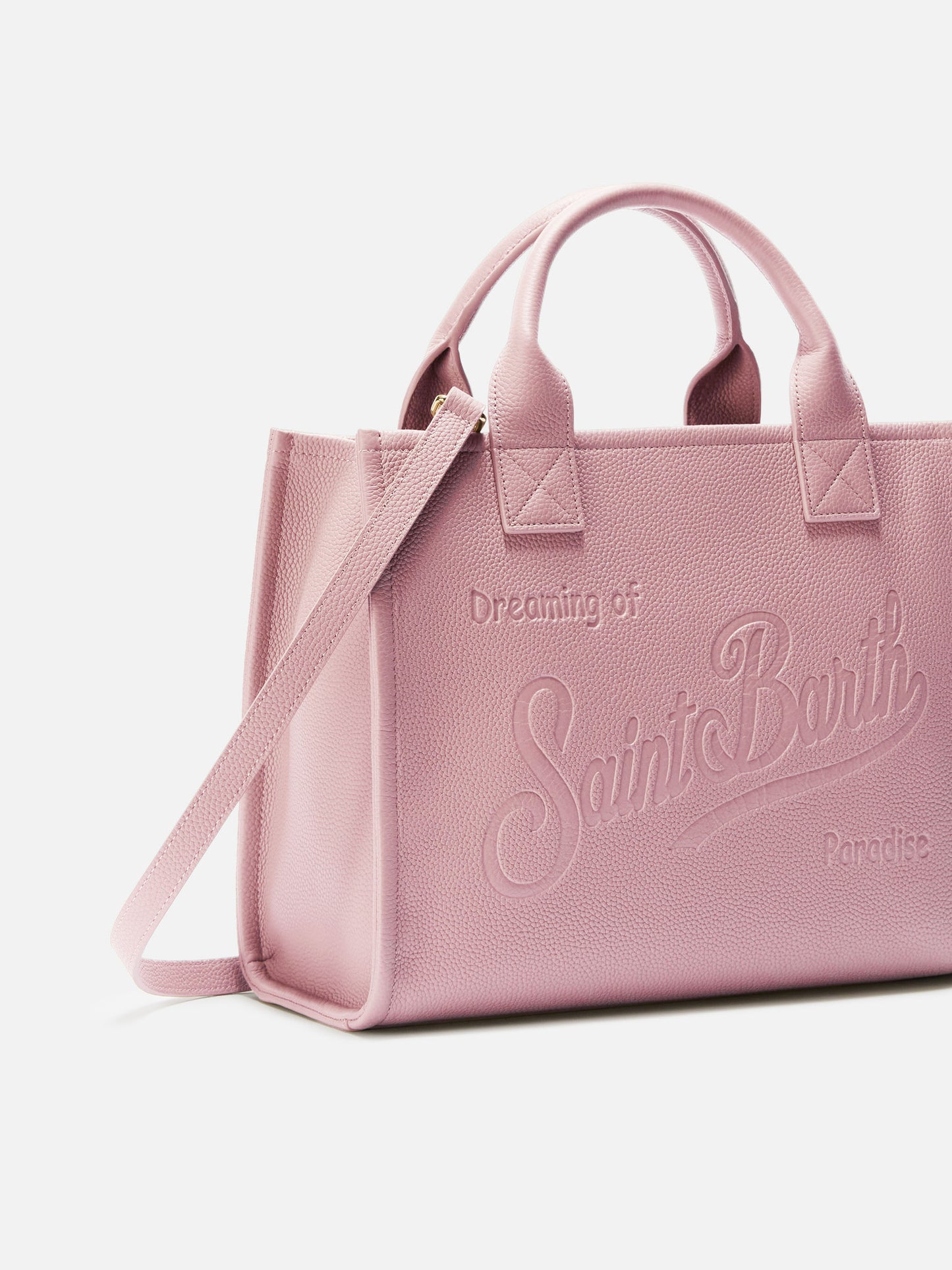 Borsa a spalla Vanity Bag Large in pelle martellata rosa