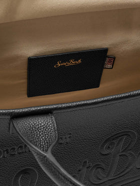 Vanity Bag Large Shoulder Bag in black hammered leather