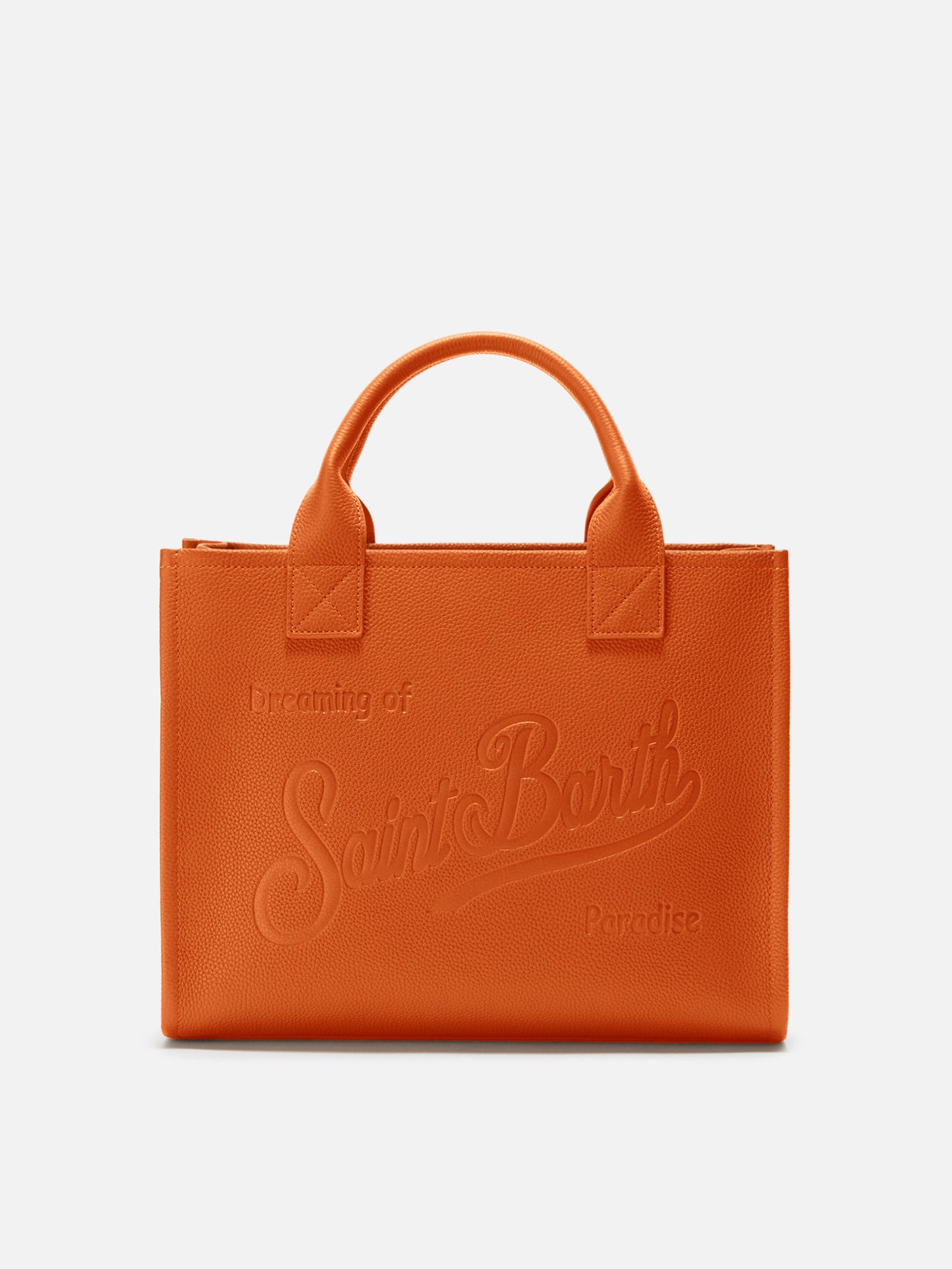 Borsa a spalla Vanity Bag Large in pelle martellata arancio