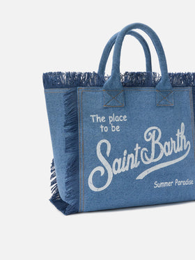 Borsa Vanity regular in denim lavaggio medio