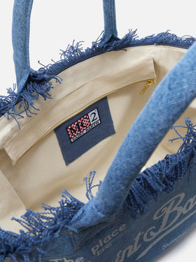 Borsa Vanity regular in denim lavaggio medio