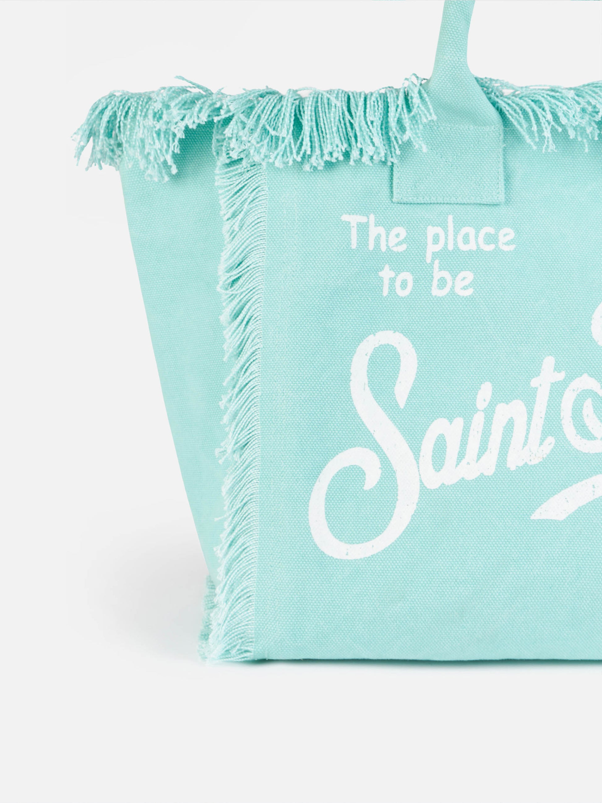 Water green cotton canvas Vanity tote bag - MC2 Saint Barth