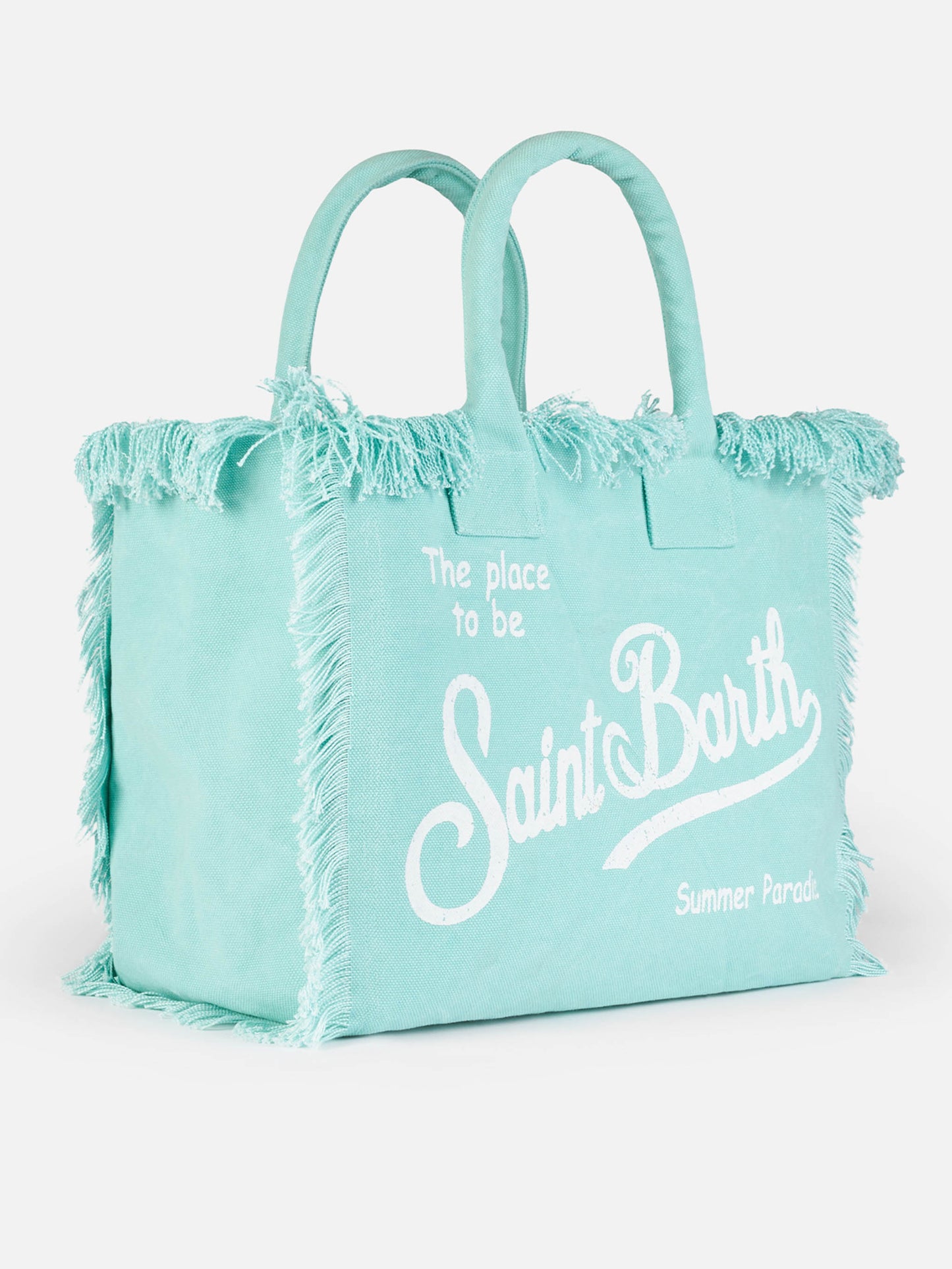 Water green cotton canvas Vanity tote bag - MC2 Saint Barth