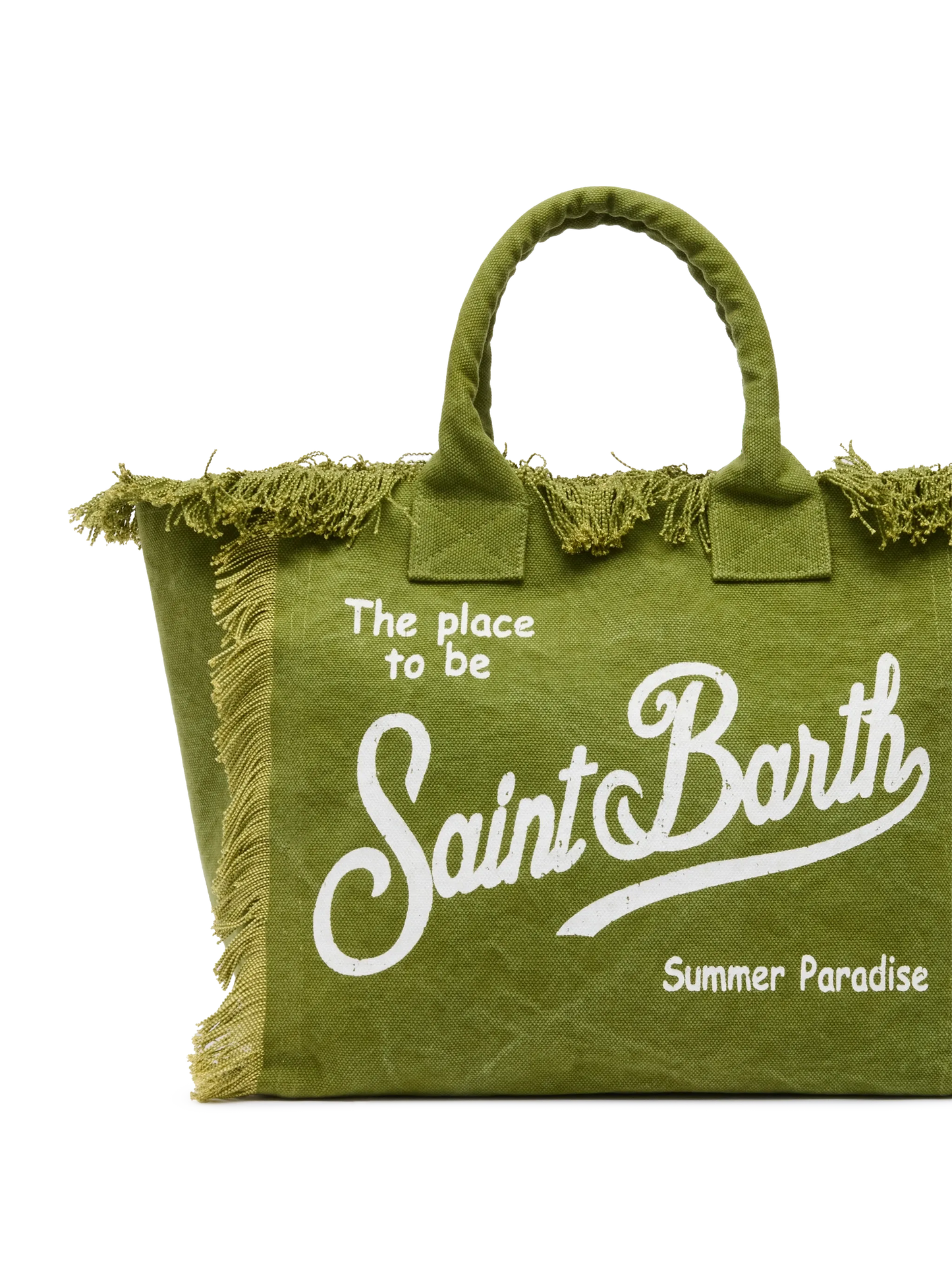 Military green cotton canvas Vanity tote bag - MC2 Saint Barth