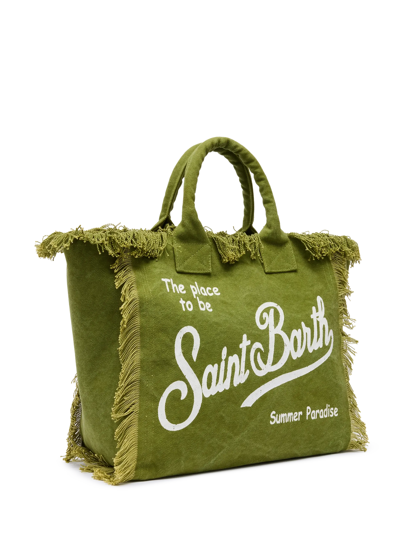 Military green cotton canvas Vanity tote bag - MC2 Saint Barth