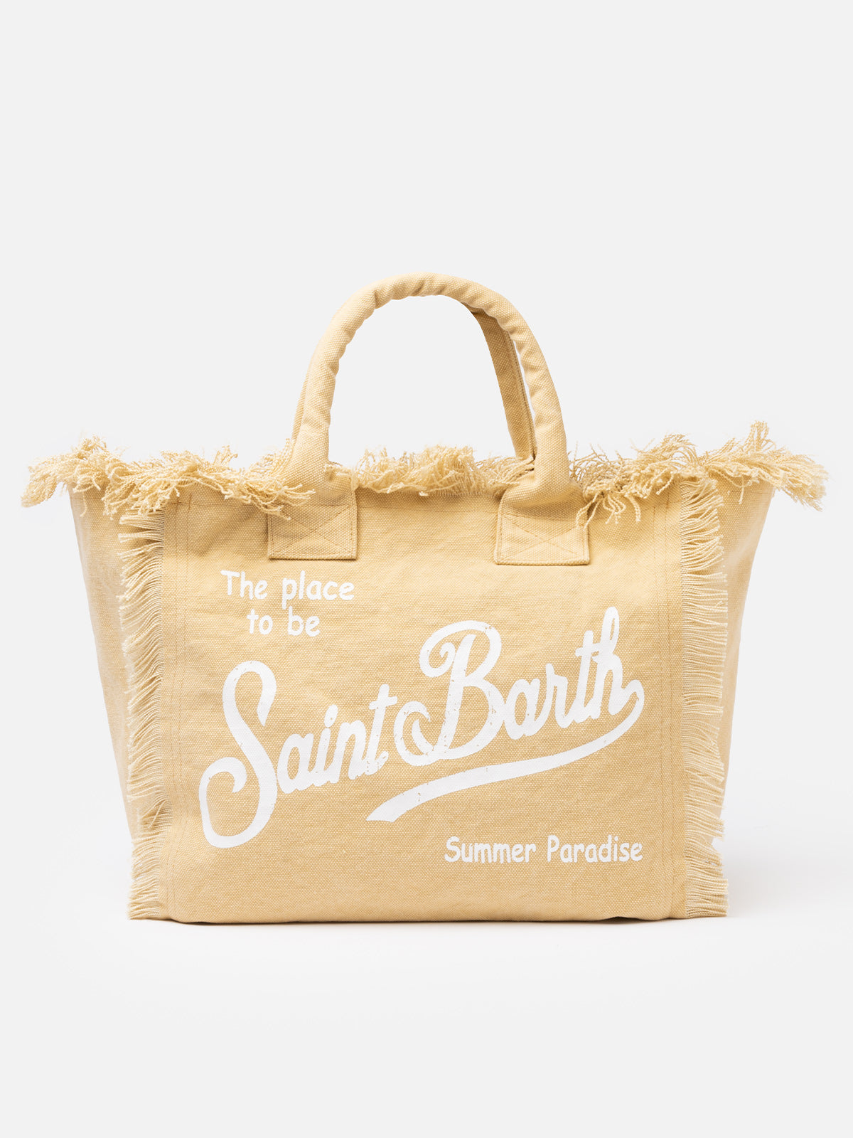 Beige cotton canvas Vanity tote bag - MC2 Saint Barth
