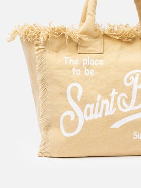 Beige cotton canvas Vanity tote bag - MC2 Saint Barth