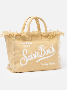 Beige cotton canvas Vanity tote bag - MC2 Saint Barth