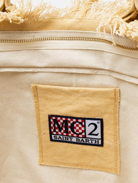 Beige cotton canvas Vanity tote bag - MC2 Saint Barth