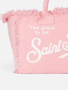 Pink cotton canvas Vanity tote bag - MC2 Saint Barth