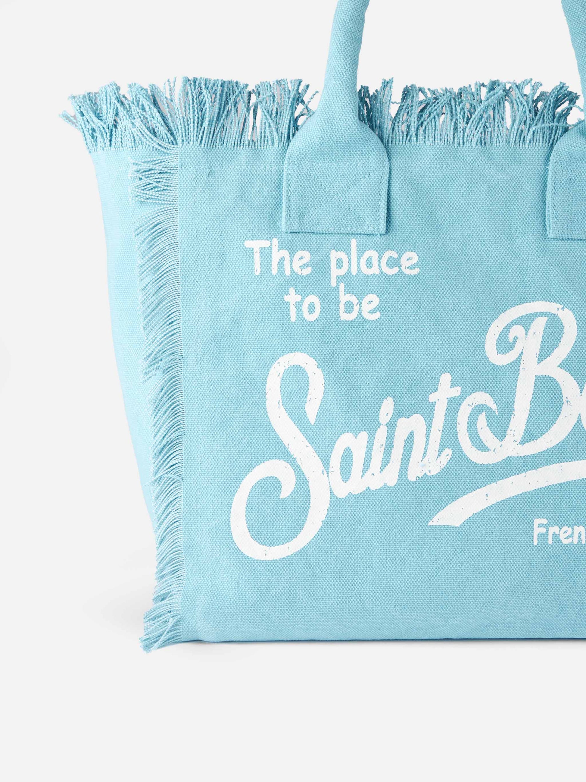 Light blue cotton canvas Vanity tote bag - MC2 Saint Barth