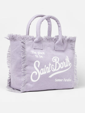 Lilac cotton canvas Vanity tote bag - MC2 Saint Barth