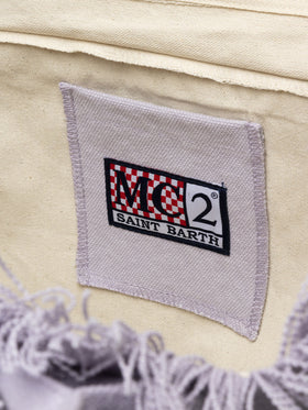 Lilac cotton canvas Vanity tote bag - MC2 Saint Barth