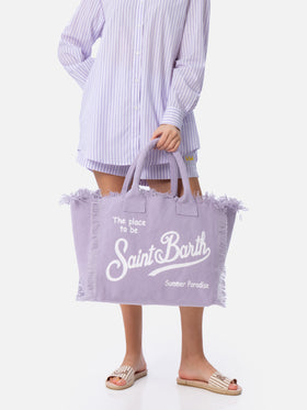 Lilac cotton canvas Vanity tote bag - MC2 Saint Barth