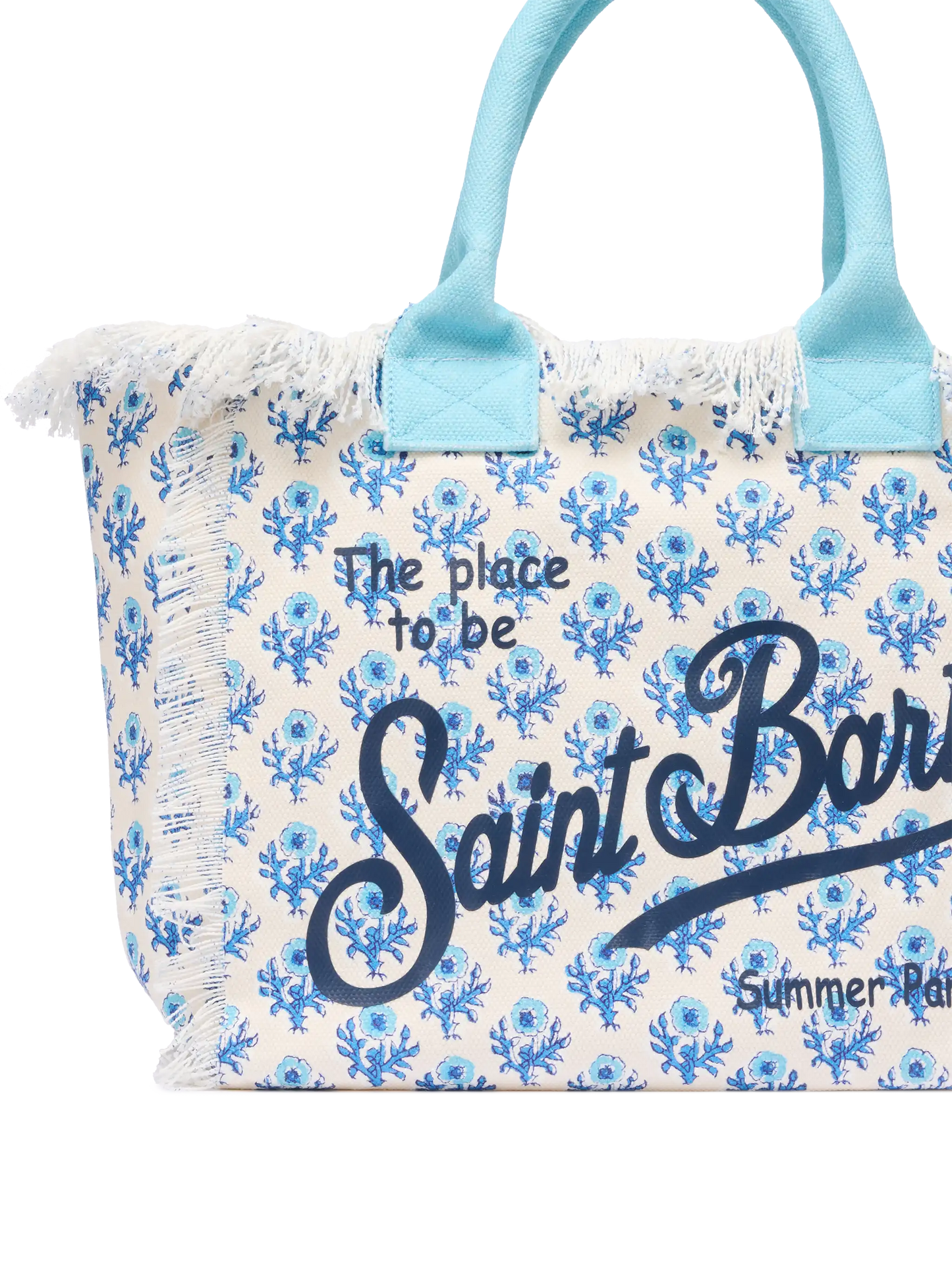 Cotton canvas Vanity tote bag with flower print - MC2 Saint Barth