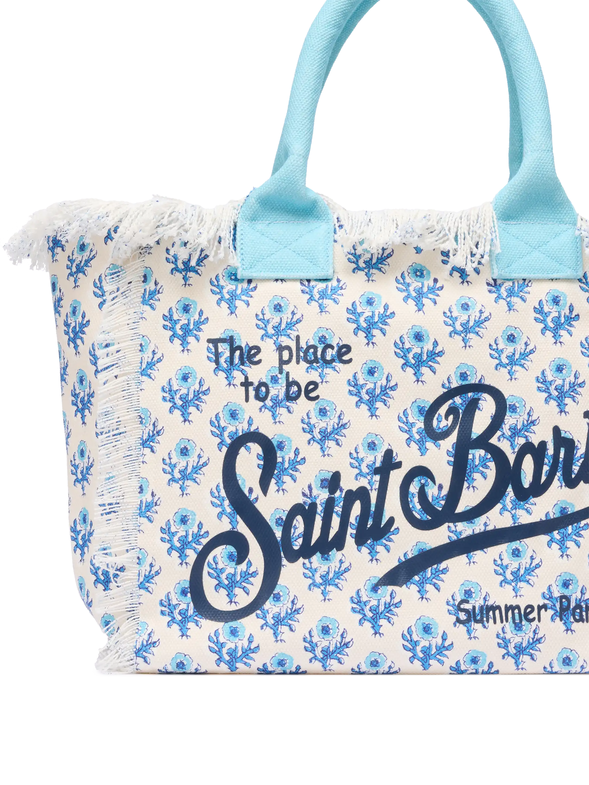 Cotton canvas Vanity tote bag with flower print - MC2 Saint Barth