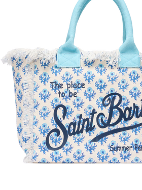 Cotton canvas Vanity tote bag with flower print - MC2 Saint Barth