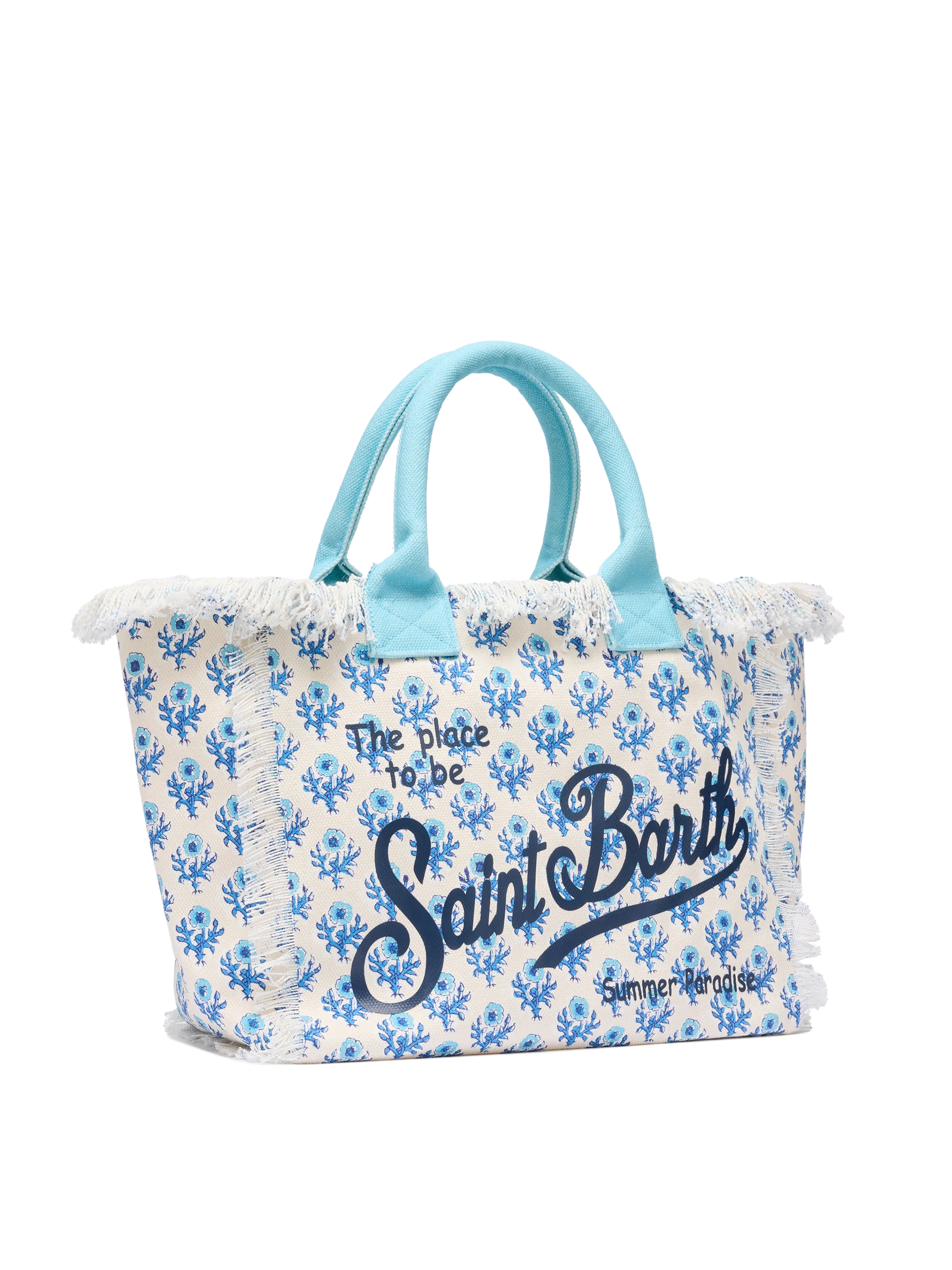 Cotton canvas Vanity tote bag with flower print - MC2 Saint Barth