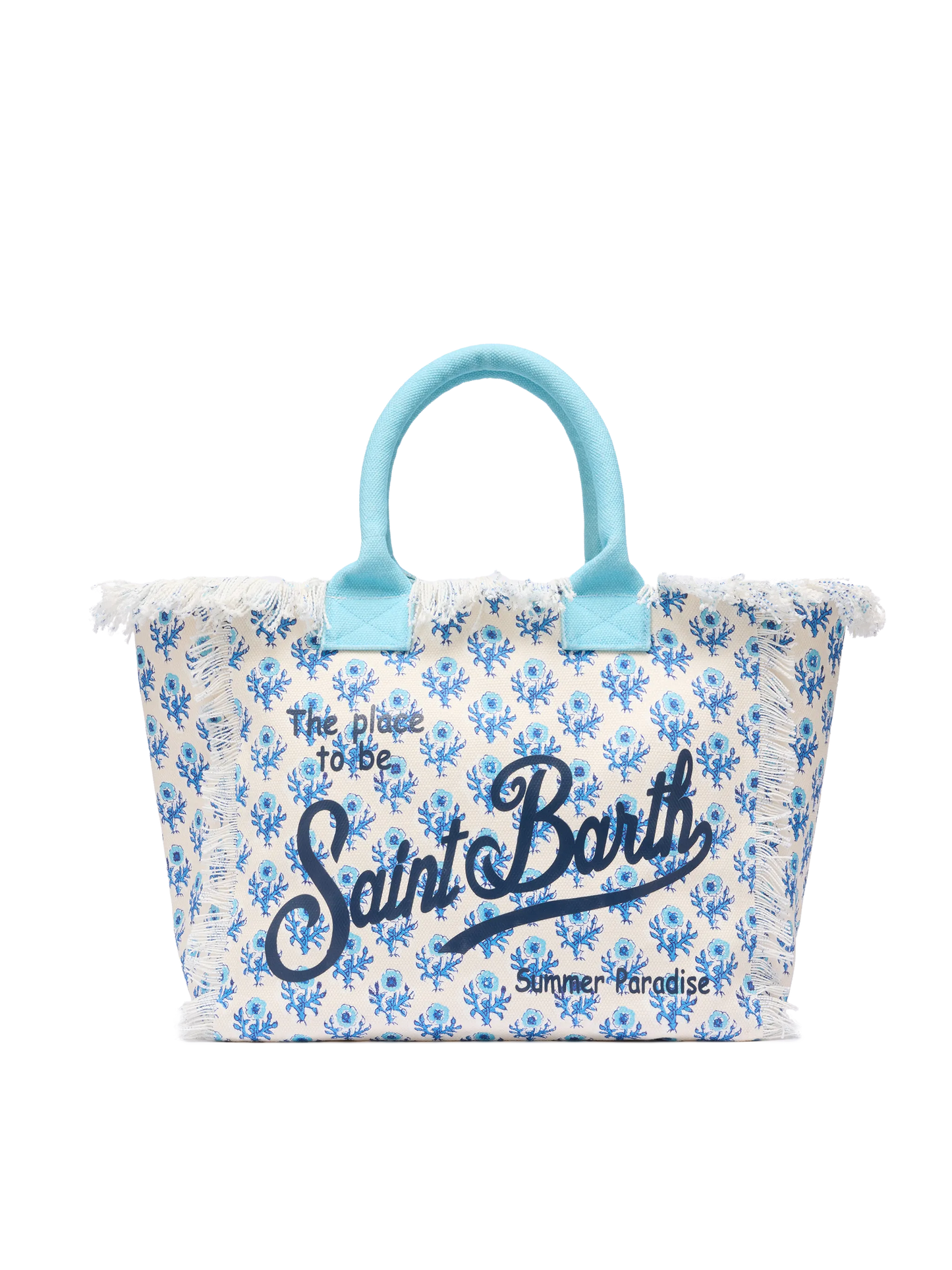Cotton canvas Vanity tote bag with flower print - MC2 Saint Barth