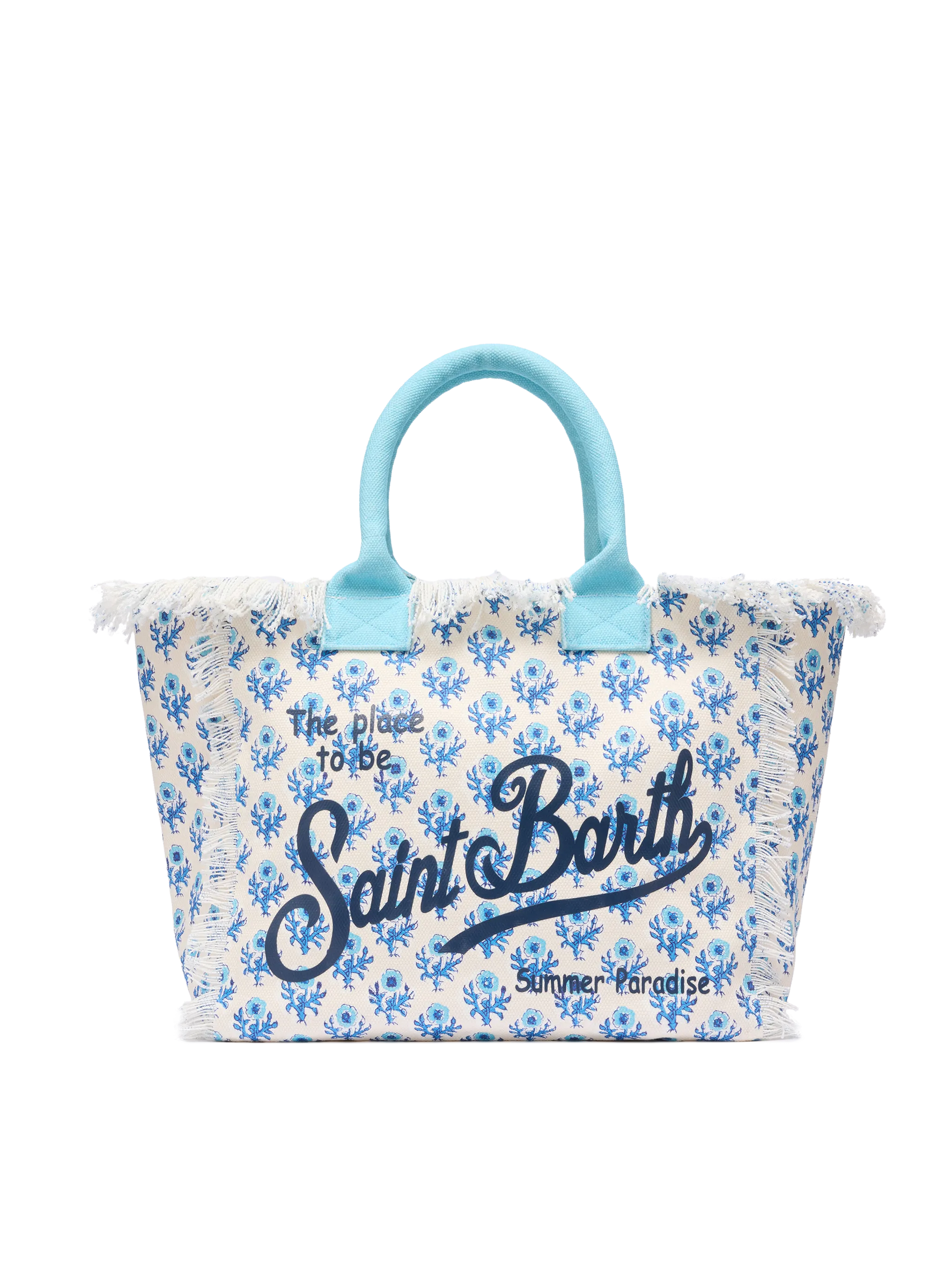 Cotton canvas Vanity tote bag with flower print - MC2 Saint Barth