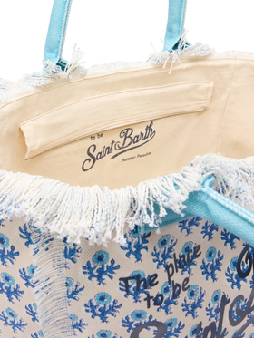 Cotton canvas Vanity tote bag with flower print - MC2 Saint Barth