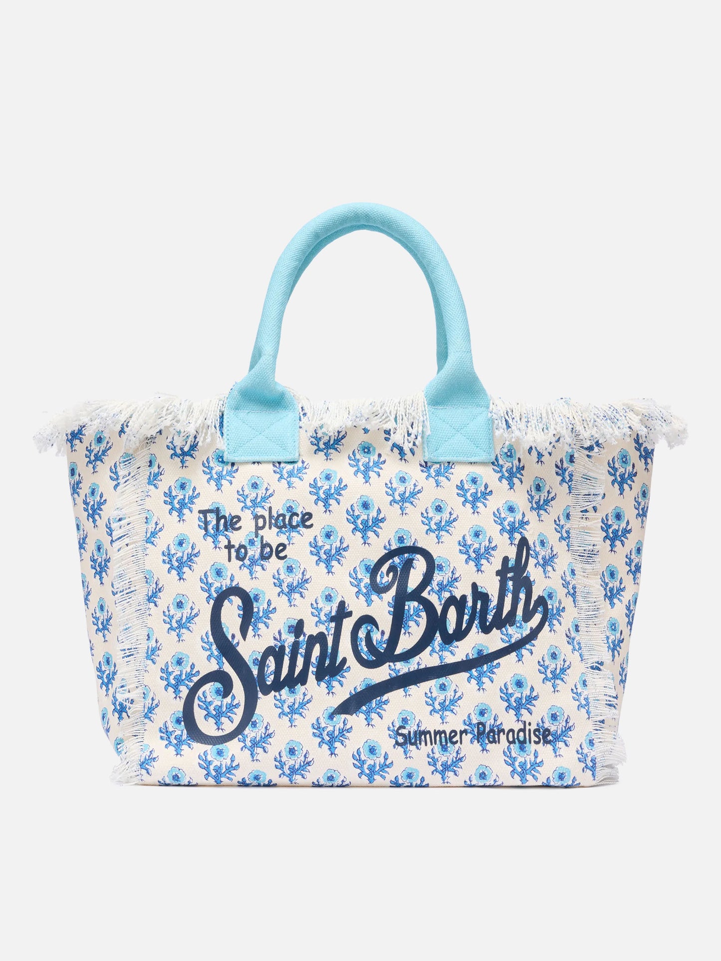 Borsa a spalla Vanity in canvas di cotone con stampa floreale