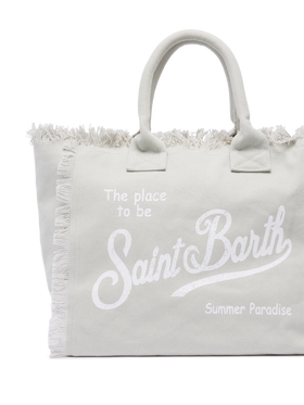 Grey cotton canvas Vanity tote bag - MC2 Saint Barth