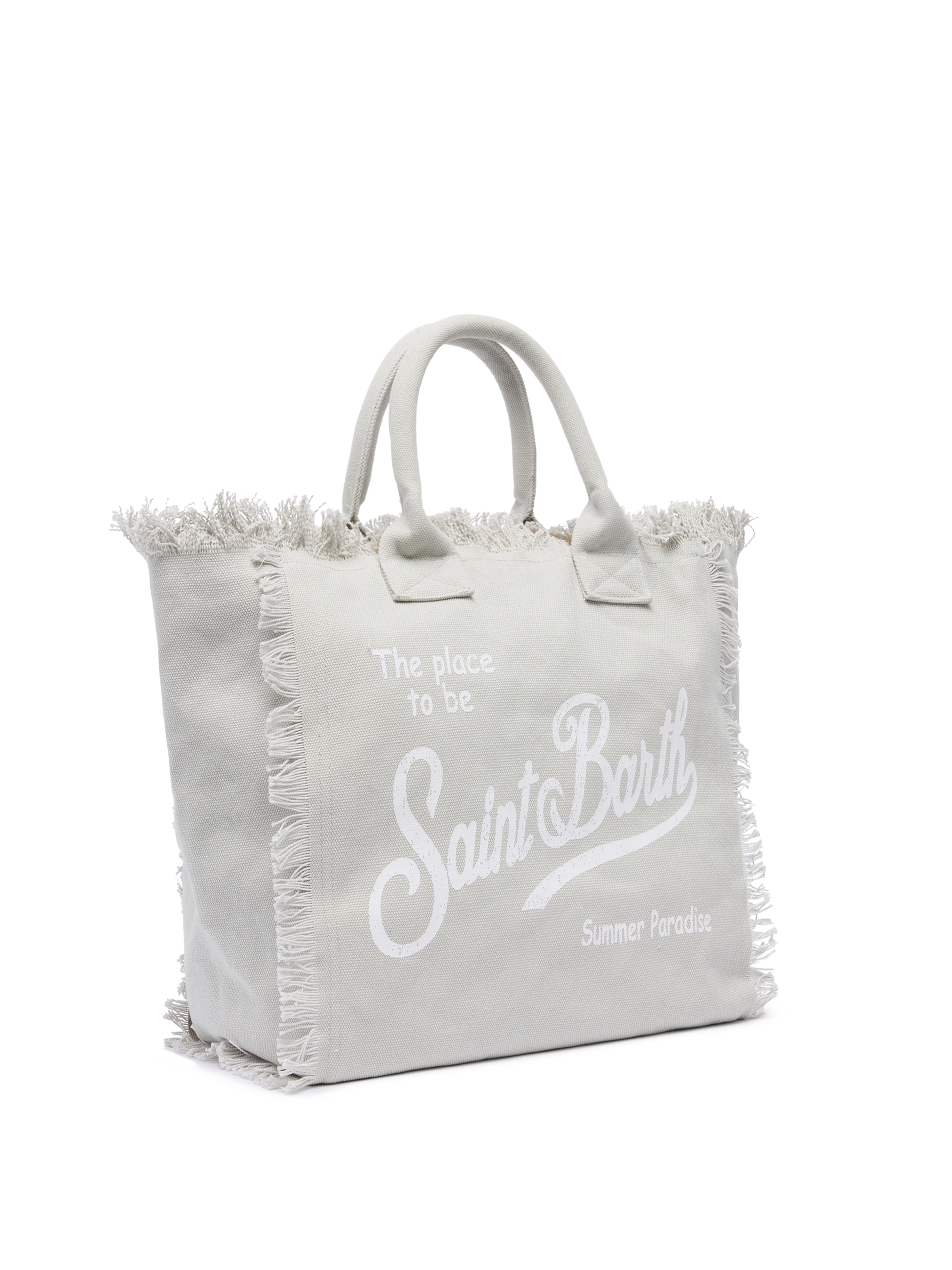 Grey cotton canvas Vanity tote bag - MC2 Saint Barth