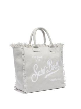 Grey cotton canvas Vanity tote bag - MC2 Saint Barth