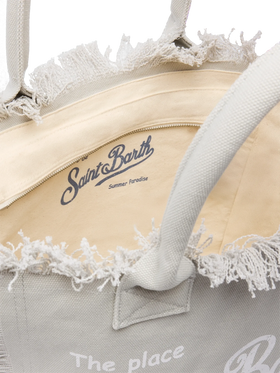Grey cotton canvas Vanity tote bag - MC2 Saint Barth