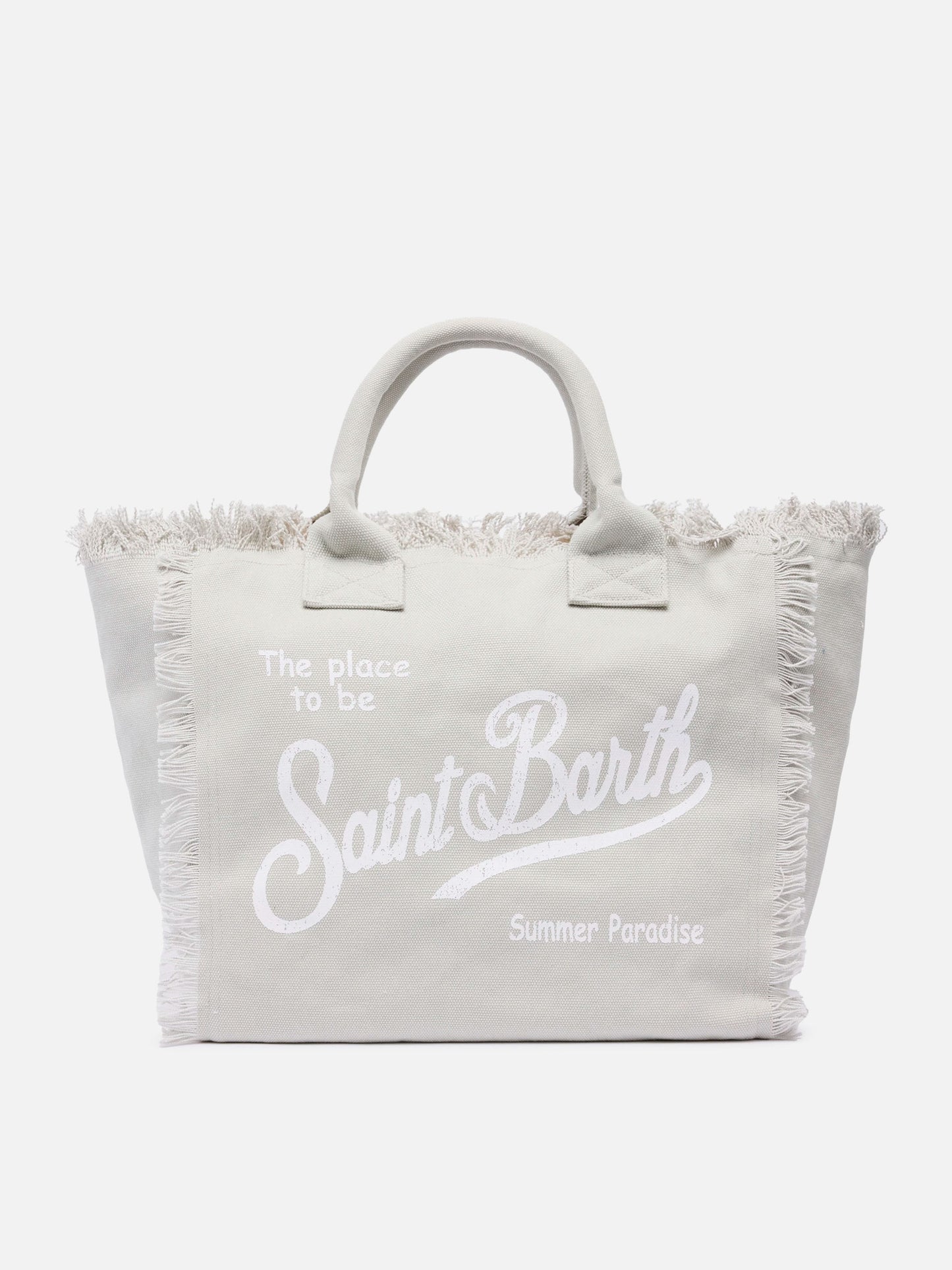 Borsa a spalla Vanity in canvas di cotone grigio