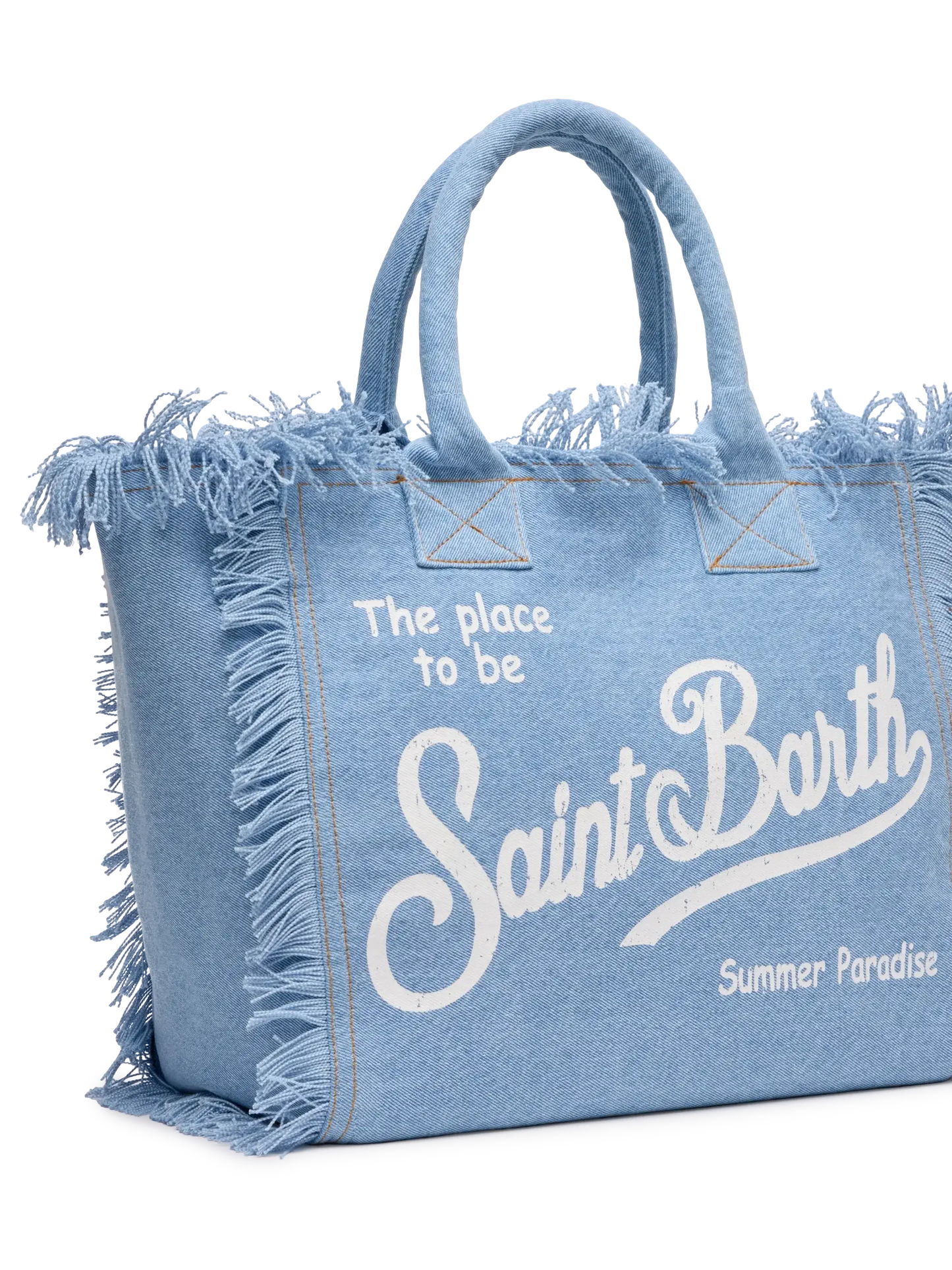 Light denim fabric Vanity tote bag - MC2 Saint Barth