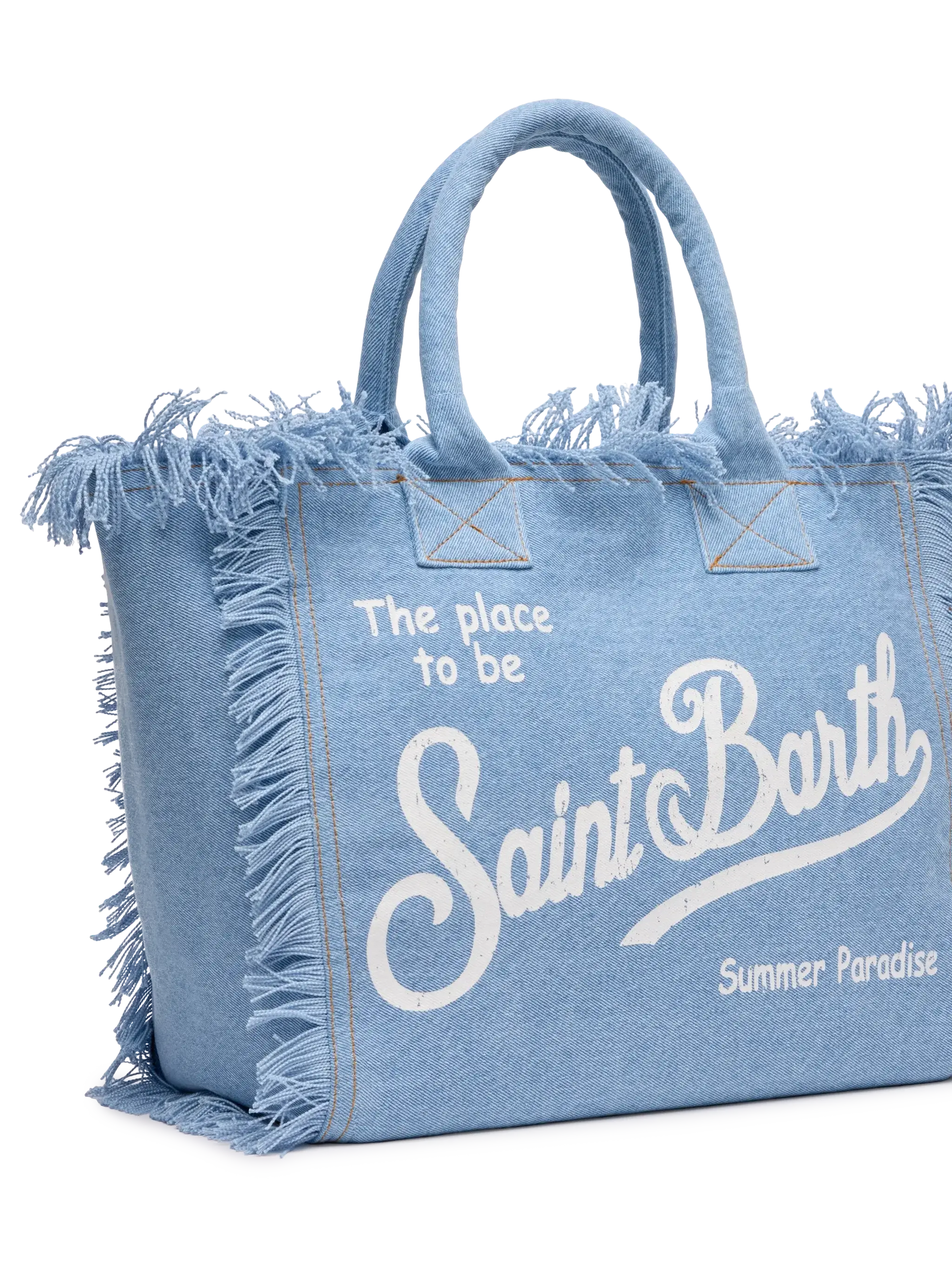 Light denim fabric Vanity tote bag - MC2 Saint Barth